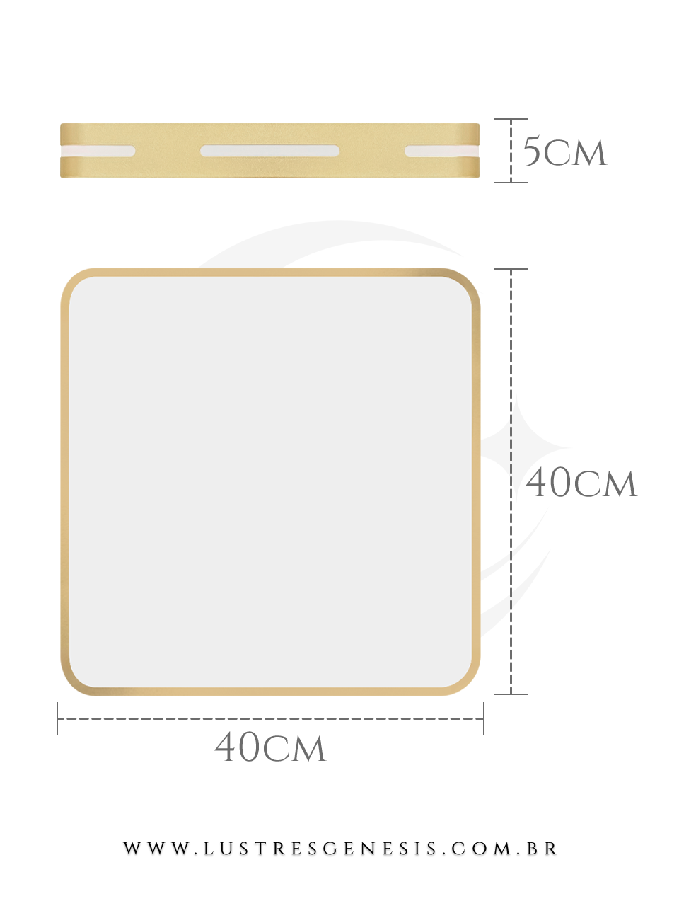 Medidas Plafon Moderno Supren Dourado